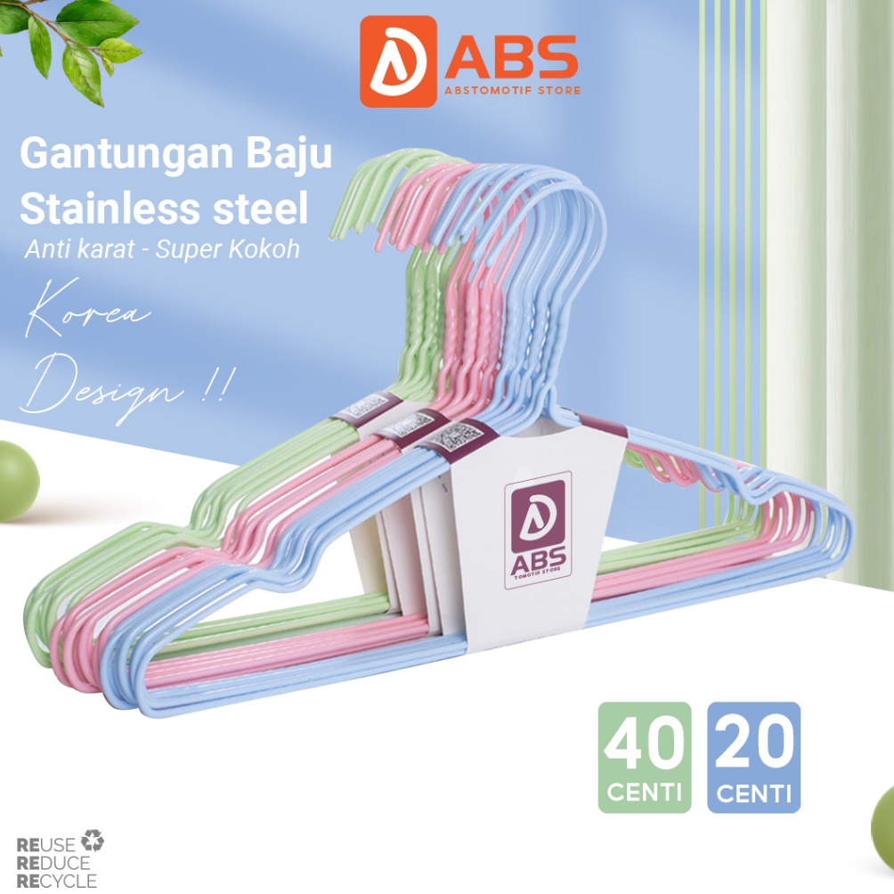 Suplier1 ABS Gantungan Baju Stainlees Steel 1pcs Hanger Baju Dewasa Hanger Baju Anti Karat hanger ba