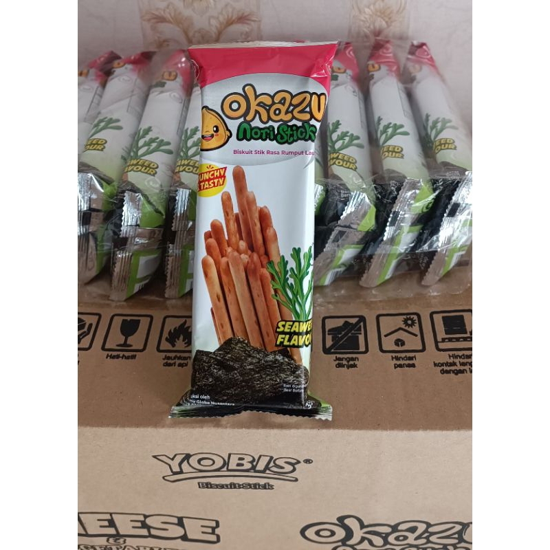 

Biskuit Yobis stick Okazu Nori kemasan bungkus