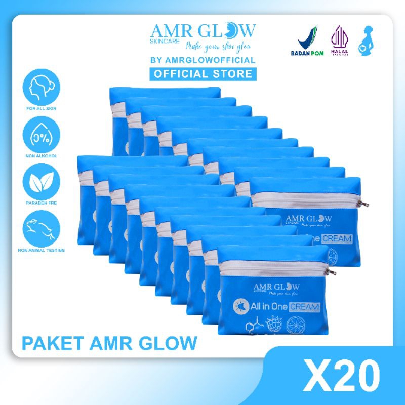 AMR GLOW - 20 Paket Amr Glow Skincare [Paket Agen]