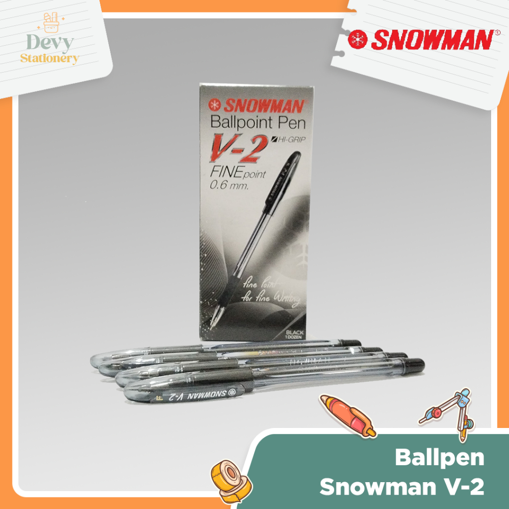 

SNOWMAN Ballpoint V-2 Ballpen untuk menulis Pena untuk mencatat Bolpen untuk tugas
