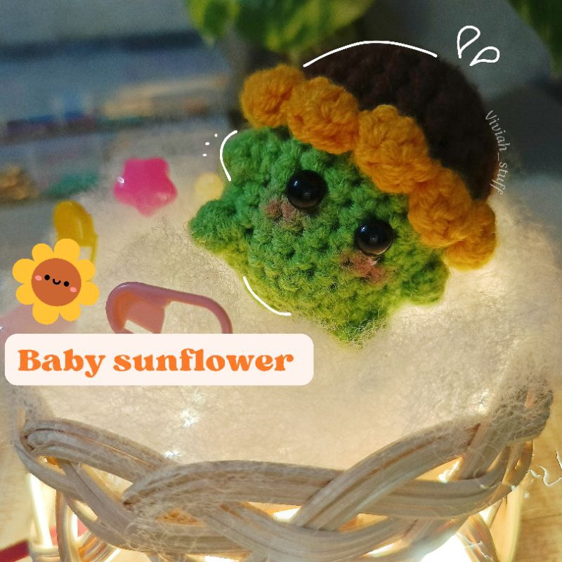 gantungan rajut lucu/gantungan bunga matahari/Groot rajut