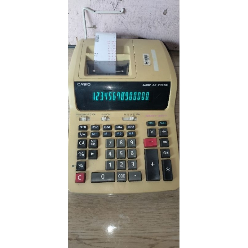 

Kalkulator printer atau telstruk CASIO DR 240TM, 14 DIGIT, bekas normal siap pakai, untuk kasir