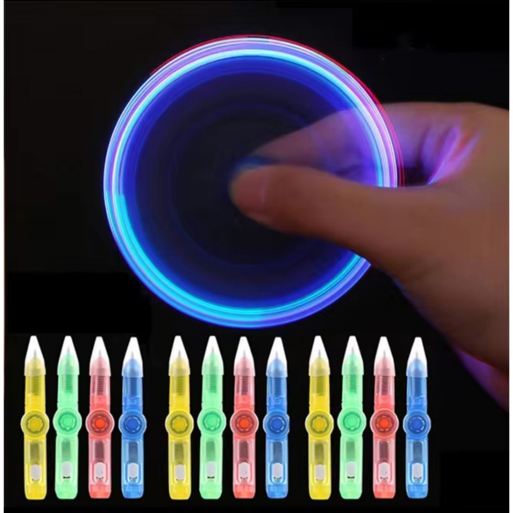 

Pena Bolpoin Lampu LED Bercahaya Spinner Fidget Spinner Tangan Atas Bersinar Dalam Gelap EDC