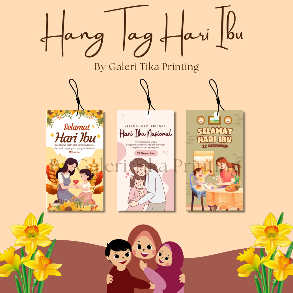 HANG TAG SELAMAT HARI IBU HAPPY MOTHERS DAY UNTUK HAMPERS FREE LOOPIN