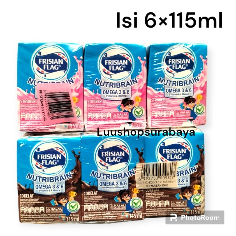 

Frisian Flag Milky Susu UHT isi 6×115ml Frisian Flag Nutribrain