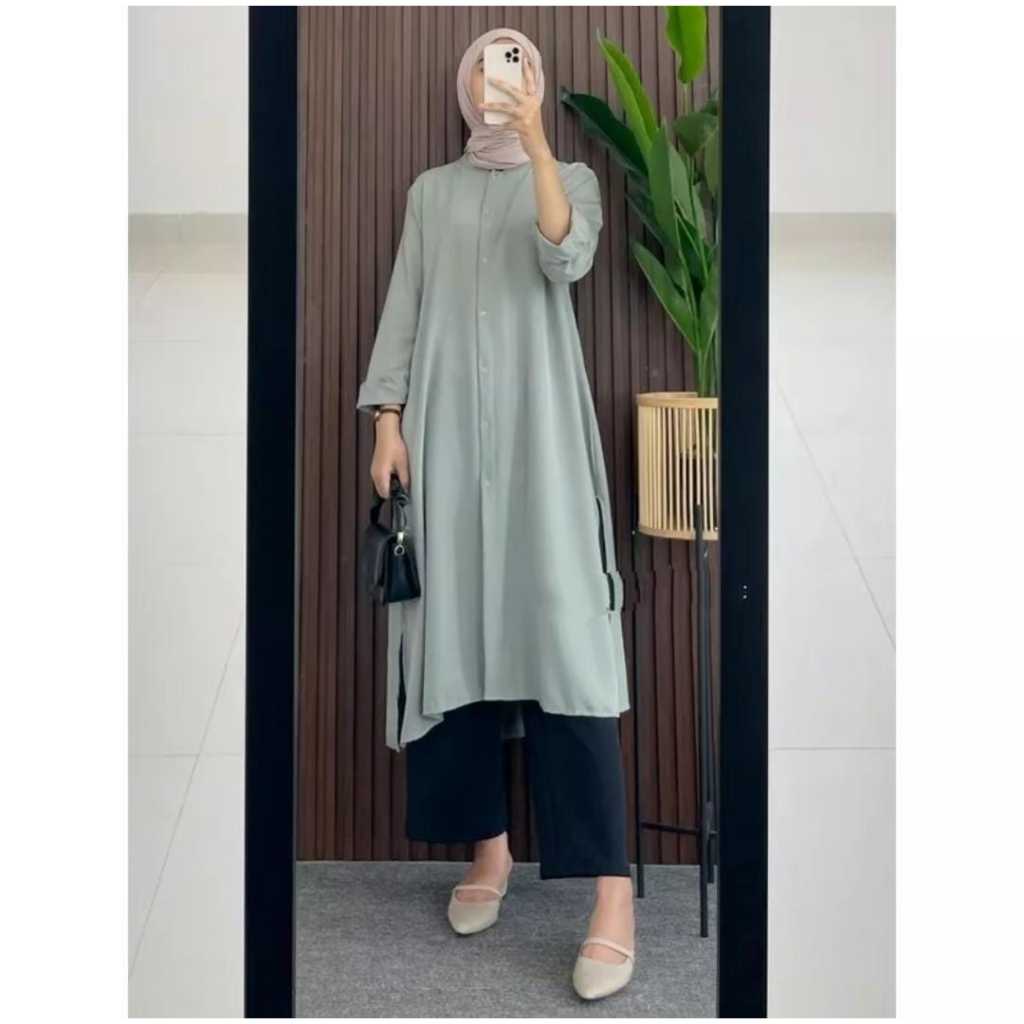 NEW BESTPROMO ADANTYA - LONG TUNIK ZALFA CRINKLE / BAJU ATASAN WANITA KEKINIAN / TUNIK ZALFA CRINKLE