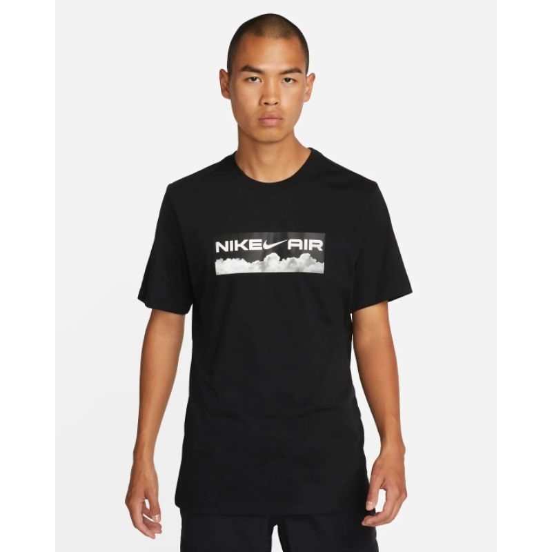 Nike Men's Sportwear Air Tee Kaos Pria DR7806 Hitam Size L Original