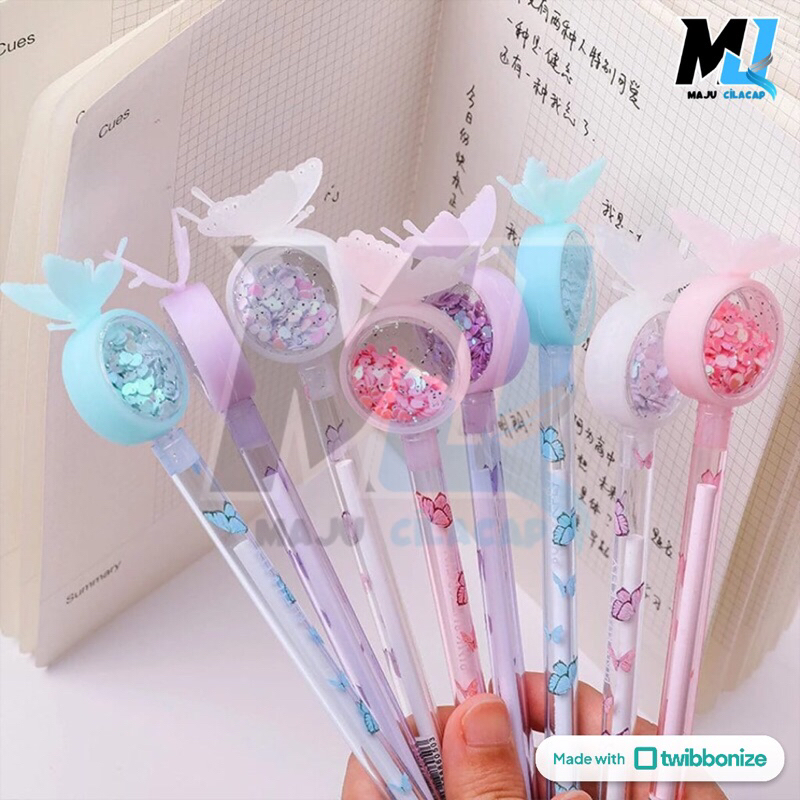 

9B Pretty Pena Karakter Payet Gliter Bunny Lucu Black Ink Gel Pulpen Murah Gel Bolpen Gel Pastel Alat Tulis Sekolah Kantor Murah Import