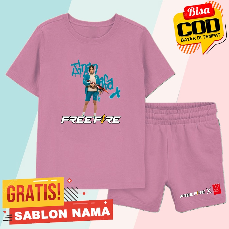 Setelan Baju Kaos Anak Motif Member Jinan Jkt48 X Free Fire