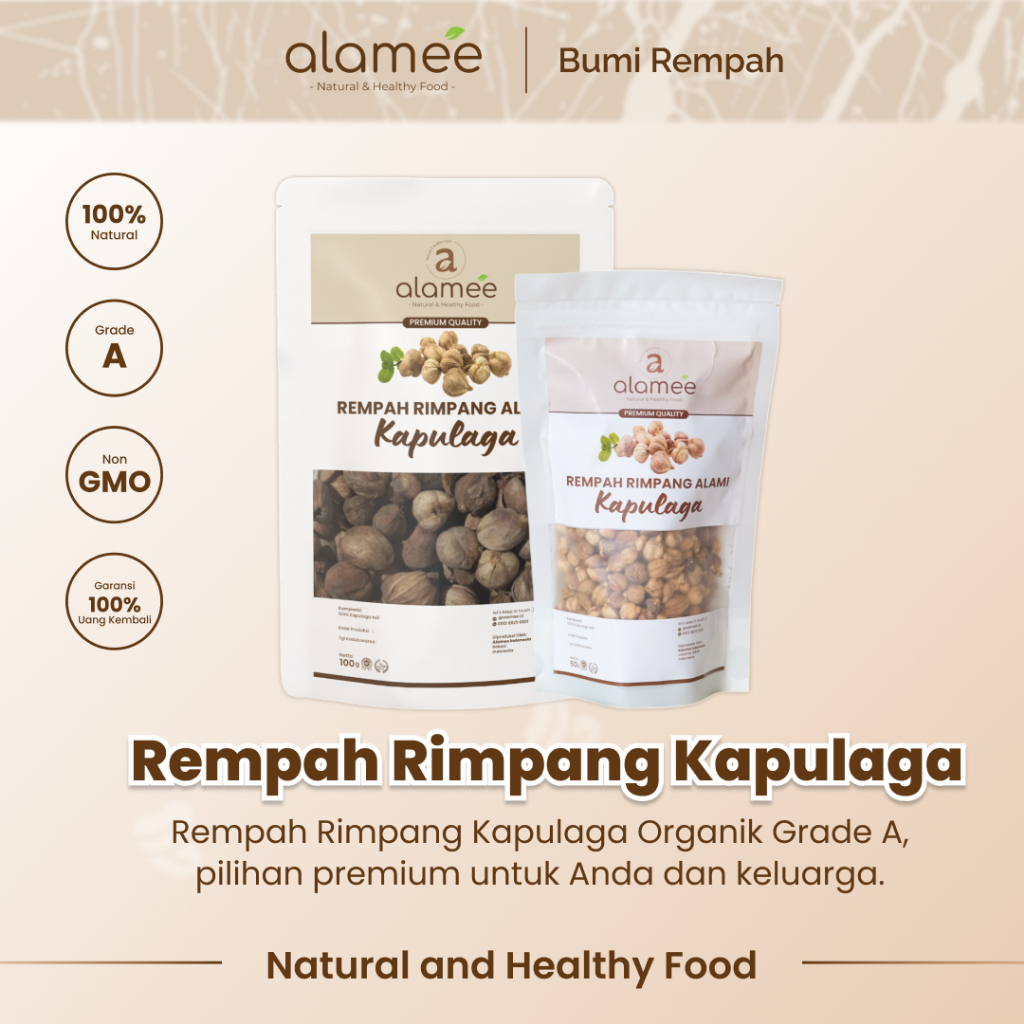 

ALAMEE Kapulaga Kering Lokal Cardamom Kapolaga Kapol Rempah Organik Bumbu Masakan Seasoning 100gr