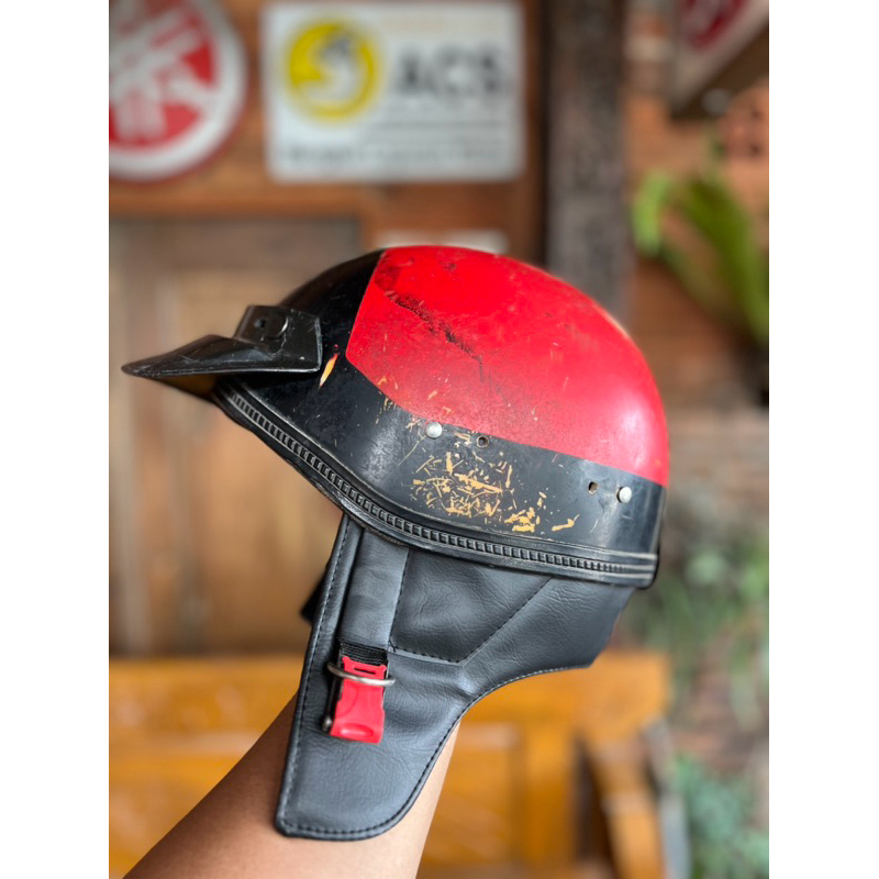 HELM JADUL JUNGLI MERAH HELM CHIPS CHIP WARKOP DKI ORIGINAL MERAH