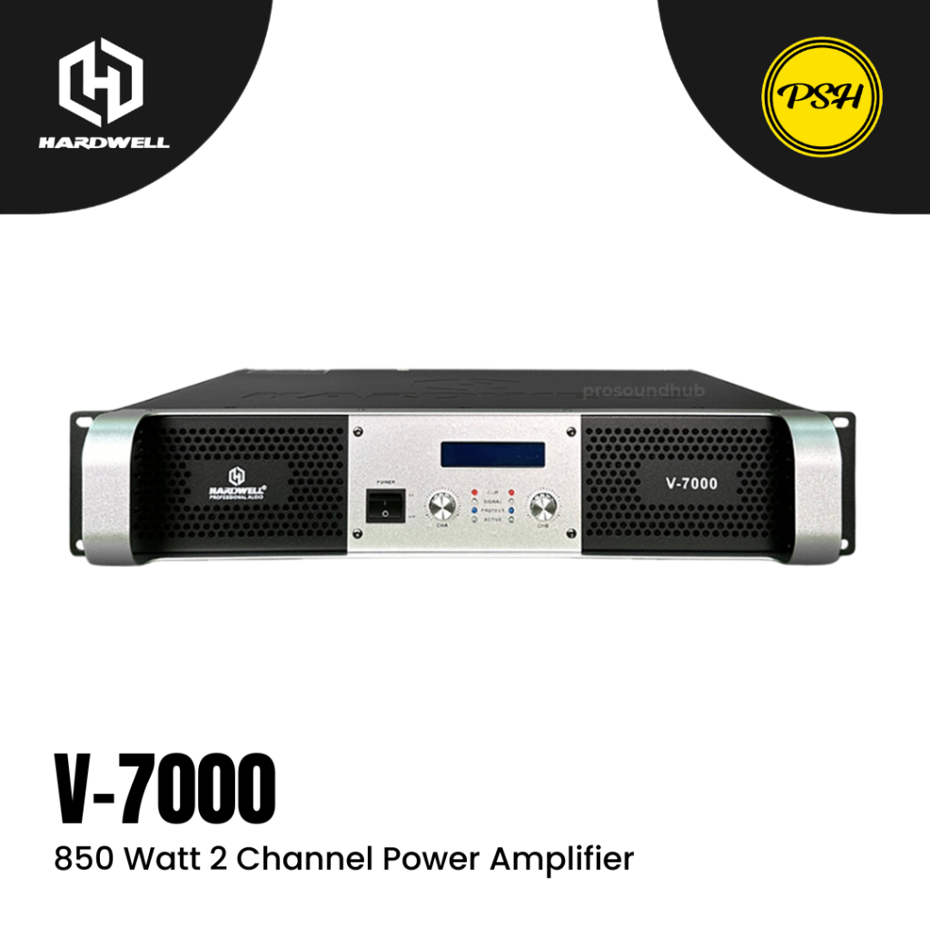 Hardwell V-7000 V7000 Power Amplifier Ampli 2 Channel 800 Watt Stereo Amplifier SpeakOn XLR