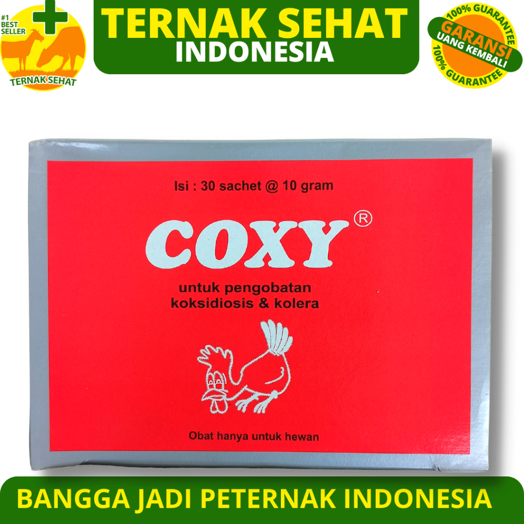 COXY 10 GRAM 1 BOX (30 SACHET) - Obat Ayam Berak Darah & Berak Hijau Kolera Unggas Koksidiosis