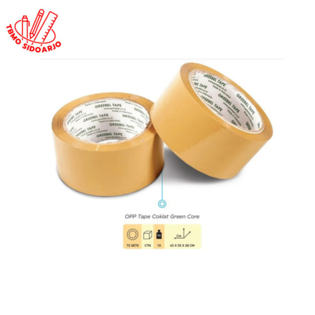 

Ecer OPP Tape 2 Inc Coklat Core Green