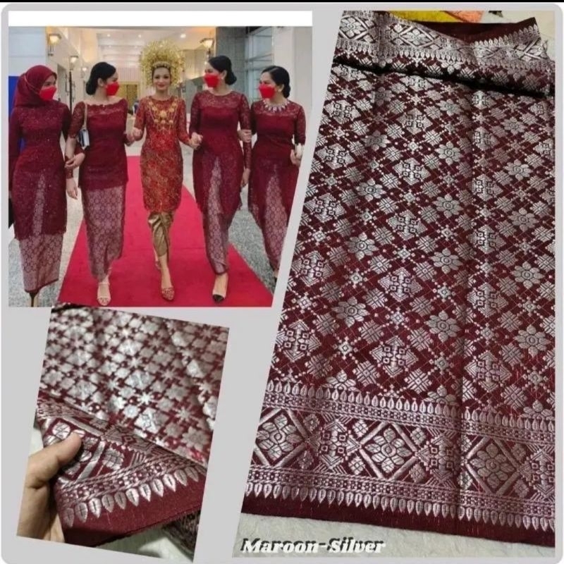KAIN SONGKET PALEMBANG/ Kain Songket Meteran/ Kain Songket Asli Premium /Bahan Kain Rok Kebaya Songk