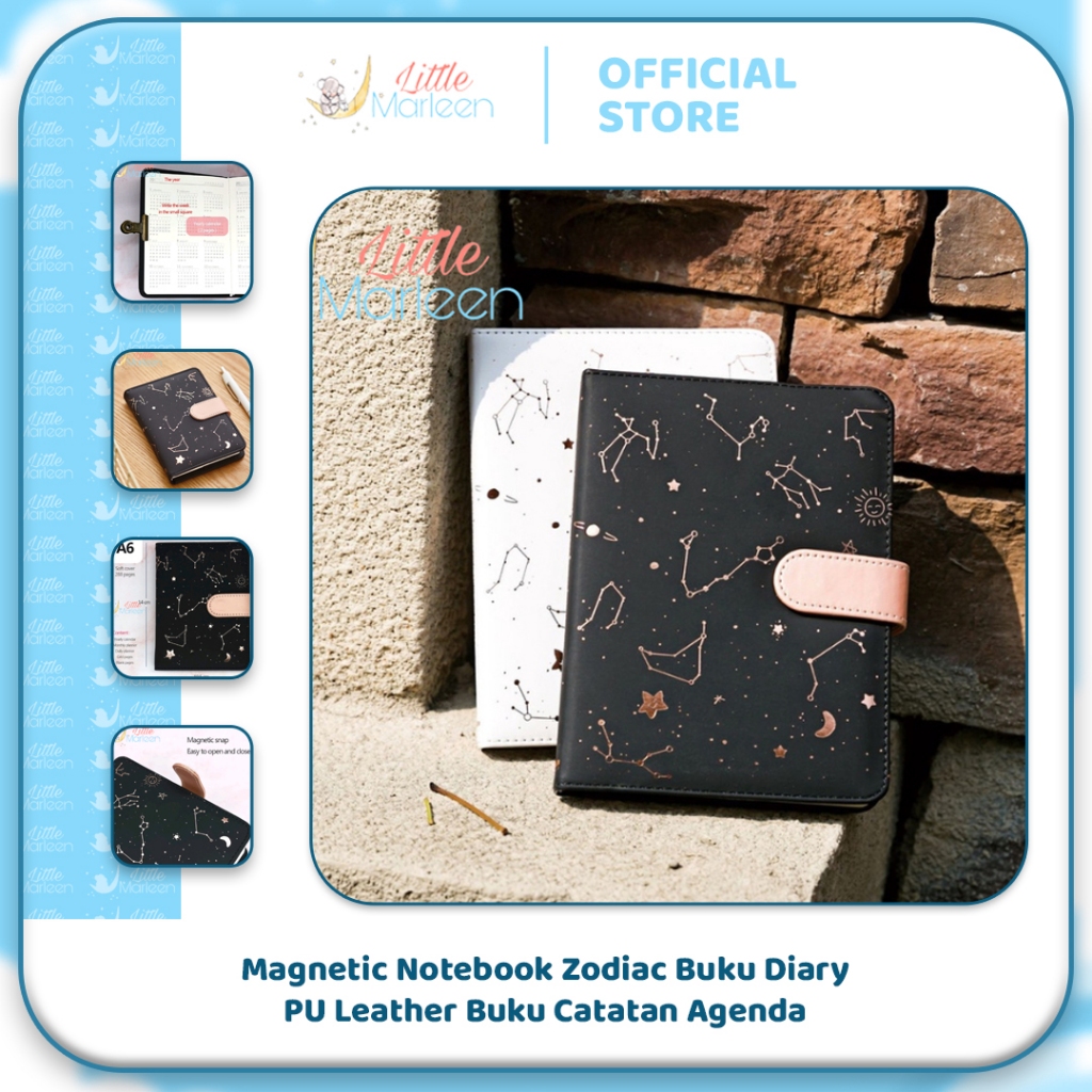 

Magnetic Notebook Zodiac Buku Diary PU Leather Buku Catatan Agenda