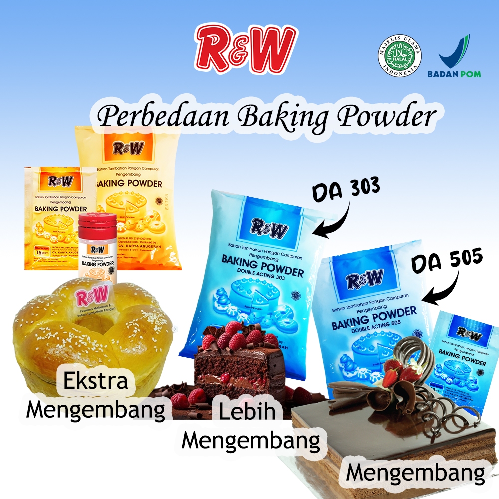 

Baking Powder 500gr Pengembang Kue Rajawali R&W RW Oren Bahan Soda Bubuk Bahan Bubuk Soda Ukuran 500gram