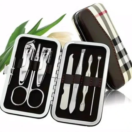 

Manicure Pedicure Set 7IN1 Dompet Paket Pembersih Kuku Pinset Lancip Korek telinga Kuping