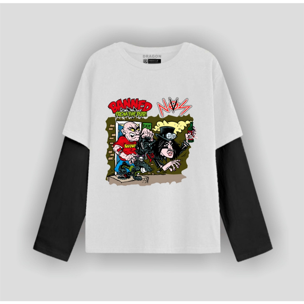 Dragon Clothing Kaos double layer pria Nos T-shirt Lengan Panjang Unisex