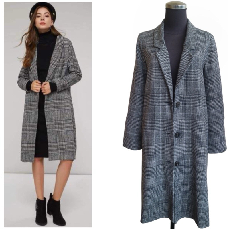 Women houndstooth coat