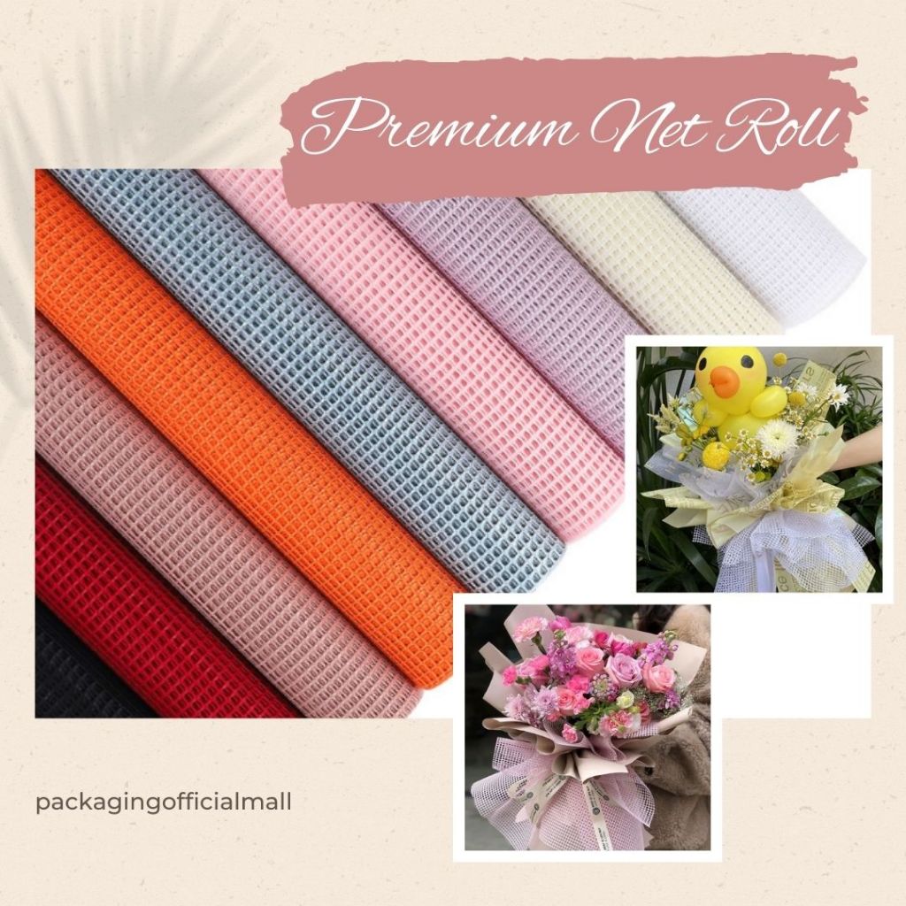 

PREMIUM NET ROLL / COTTON ROLL / KERTAS BUKET BUNGA / KAIN BUKET / CELLOPHANE