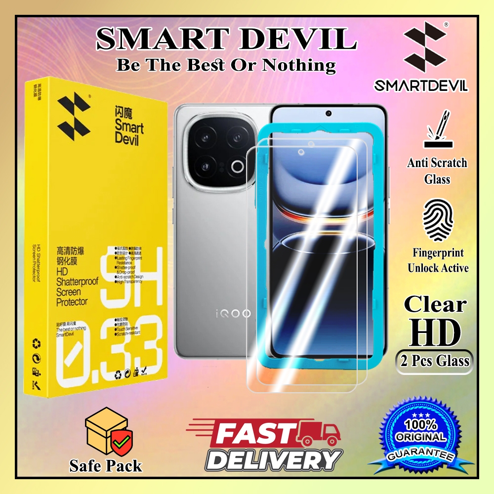 Smart Devil Tempered Glass IQOO Neo 10 IQOO 12 11 easy Aplikator isi 2 pcs glass Smart Devil