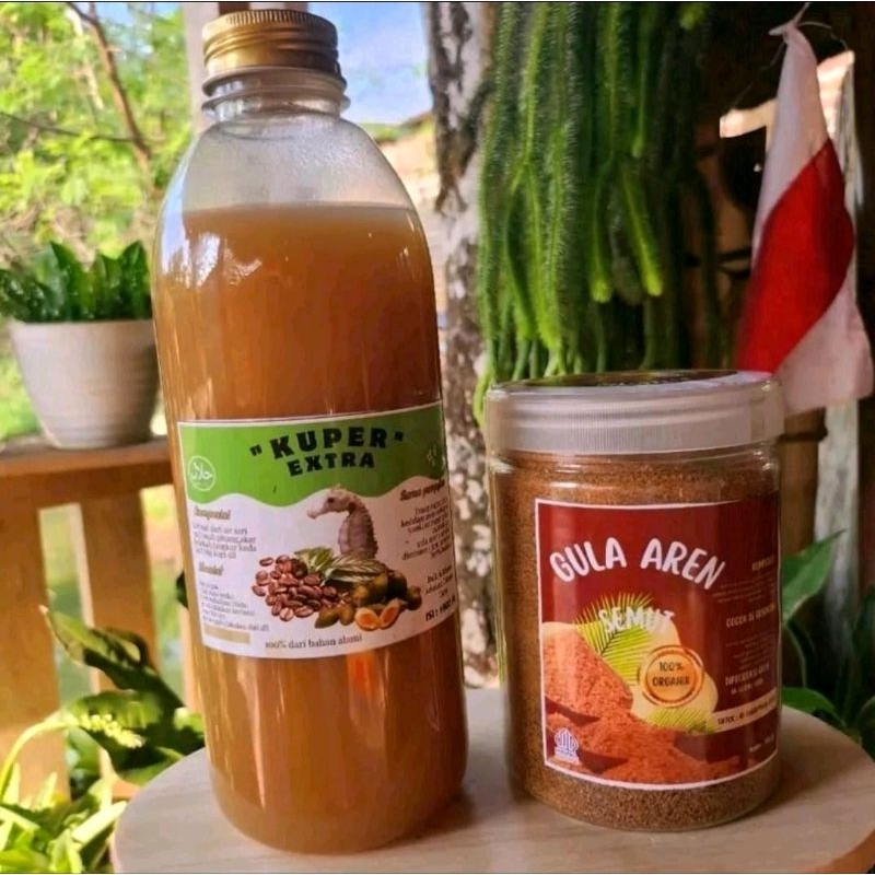 

kopi robusta extra kl 1000ml dan gula aren organik 1 toples