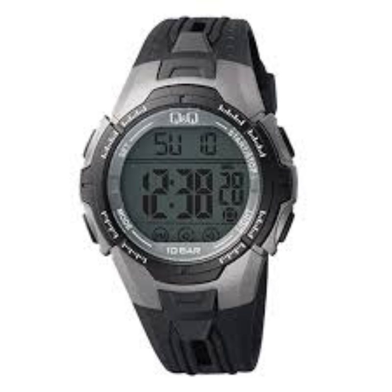 Q&Q QQ QnQ Digital Jam Tangan Pria Hitam M189J001Y Original