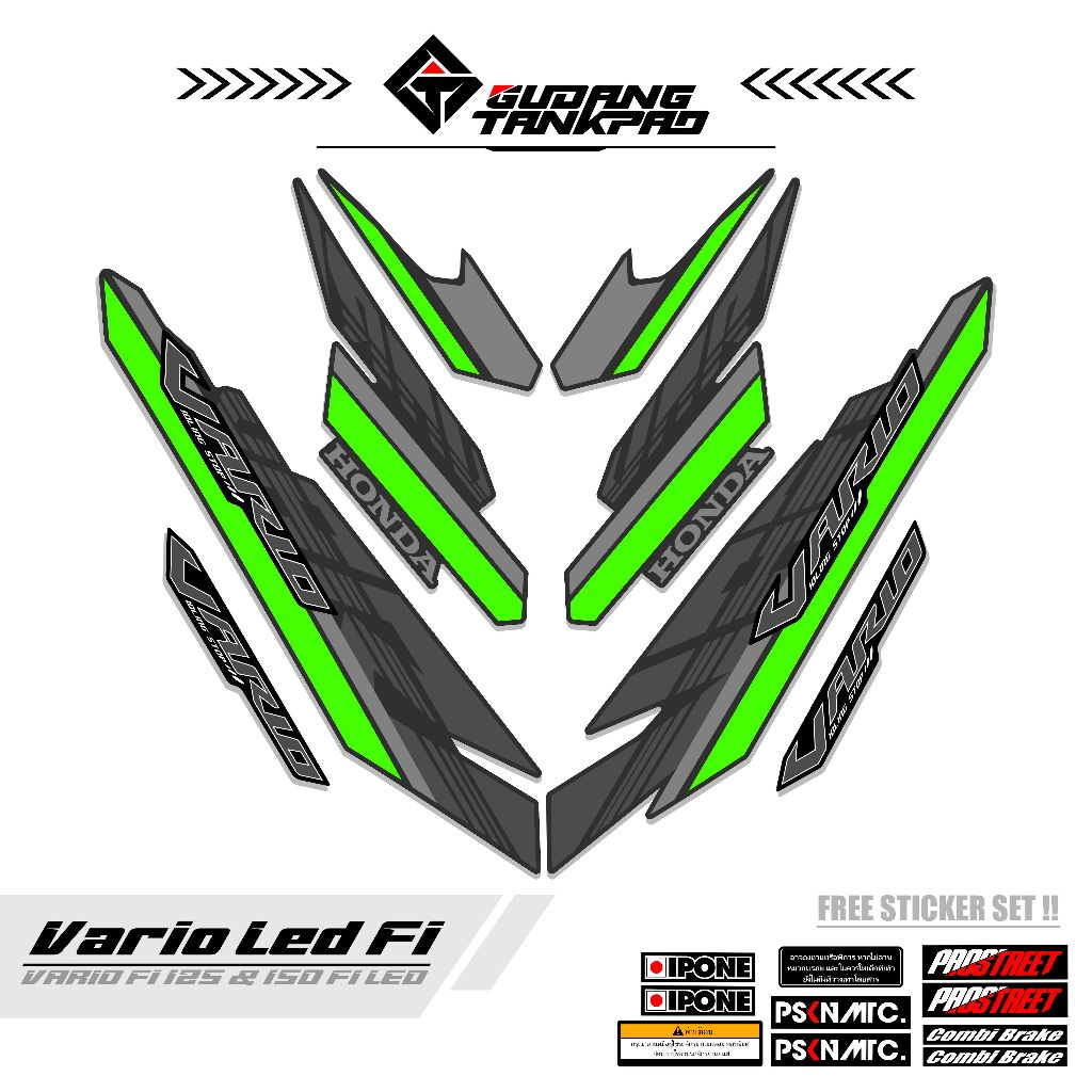 STIKER VARIASI HONDA VARIO 125 LED KODE 4 STRIPING LIST BODY VARIO 125 LED STIKER VARIASI / STIKER S