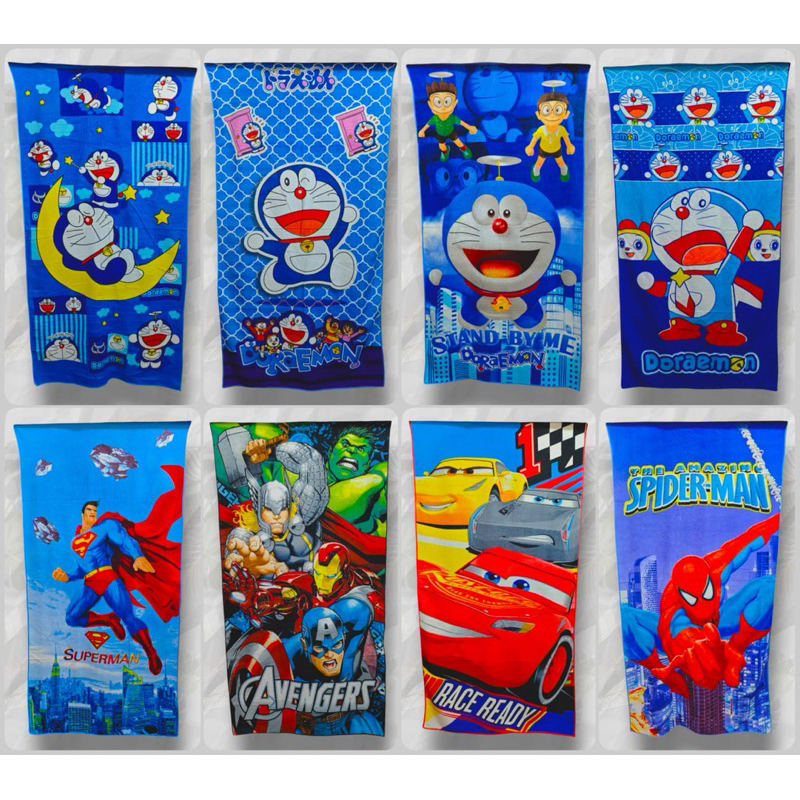 HANDUK KARAKTER SUPERHERO DORAEMON TEBAL DAN LEBAR BAGUS