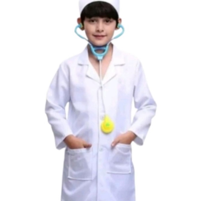 Unggul Jas Dokter Anak laki laki perempuanJas lab anak jas profesi Kostum dokter cilik