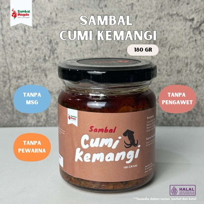 

Sambal lauk cumi sambal cumi kemangi 180 gram kemasan jar