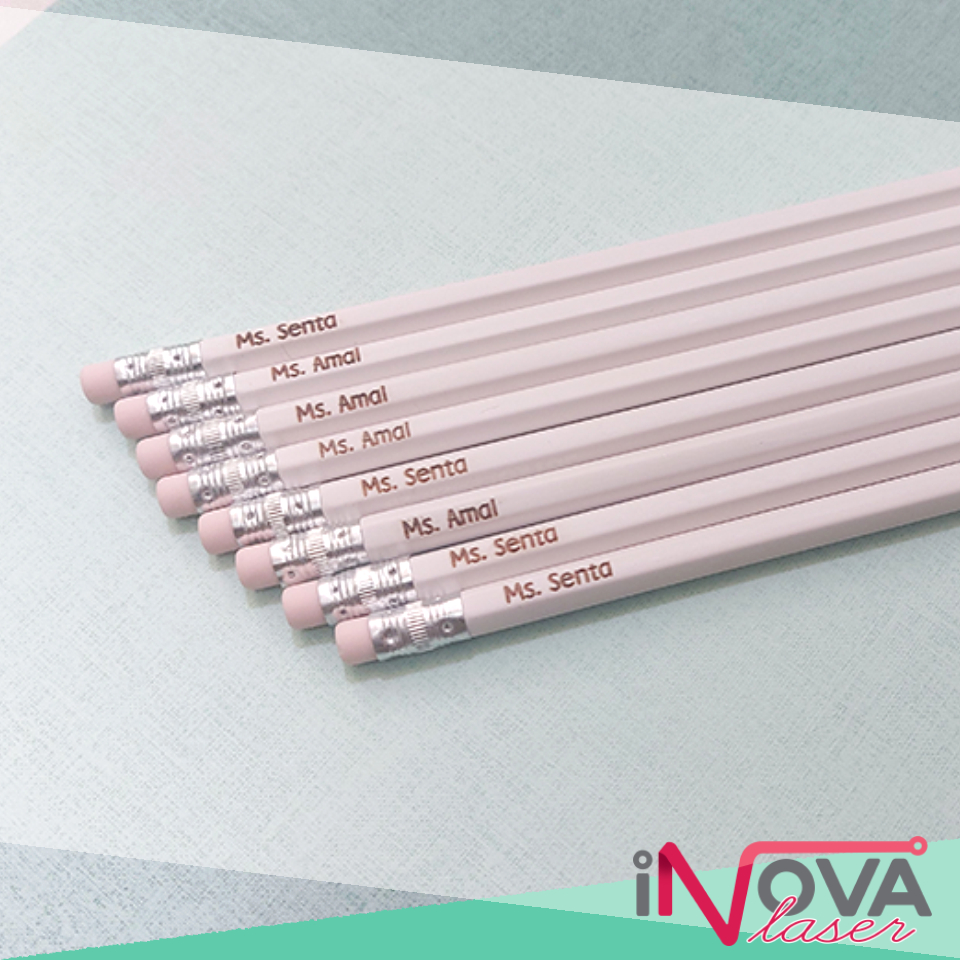 

Custom Grafir Pensil Pencil Engrave Hadiah Gift - Pink