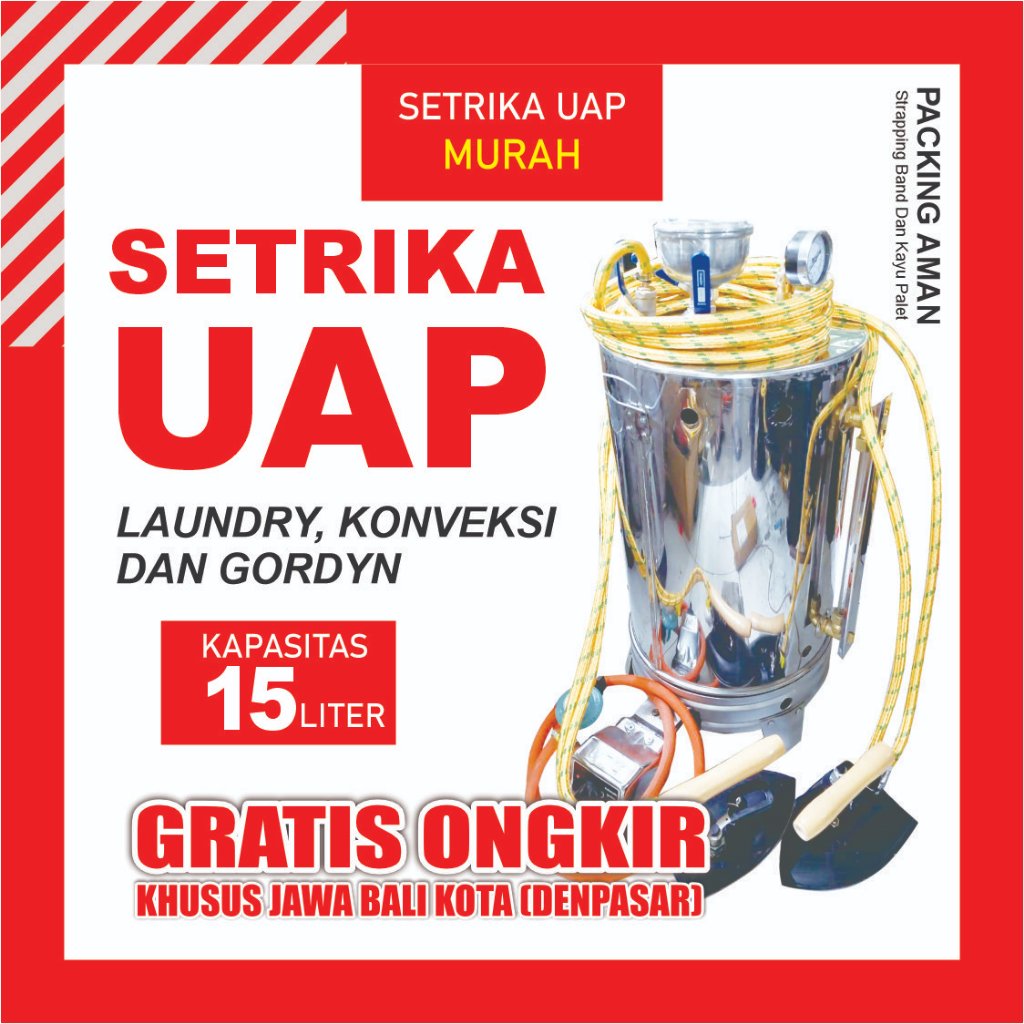 SETRIKA UAP MURAH LAUNDRY KONVEKSI DAN GORDYN 15 LITER 2 KEPALA