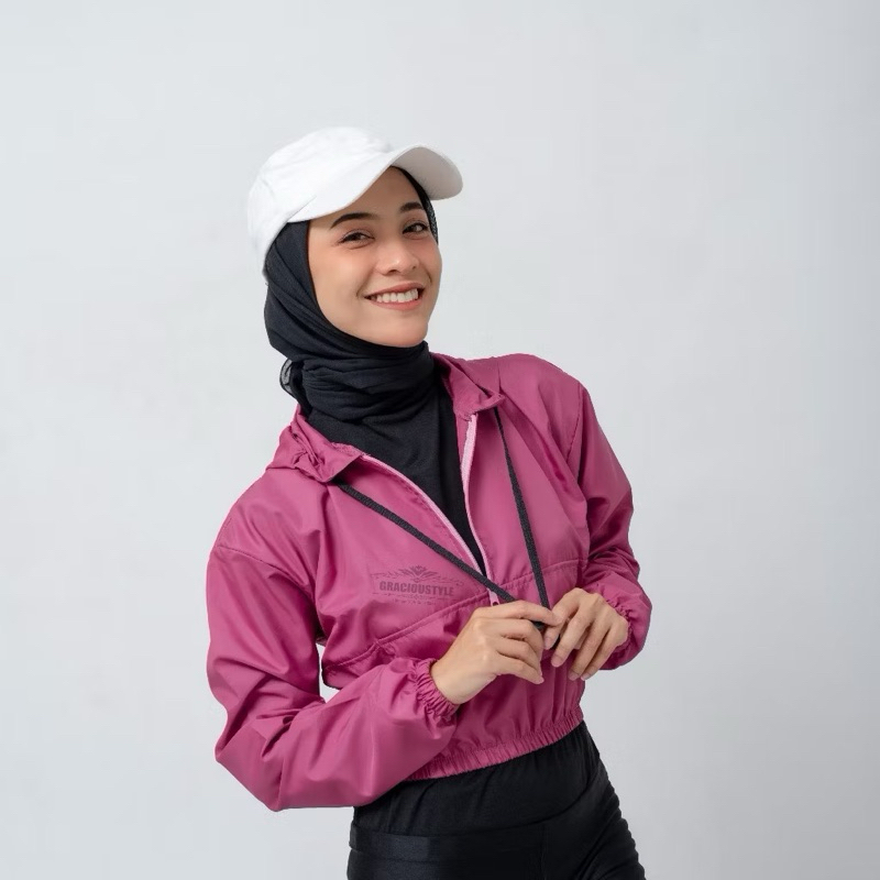 (new) jacket olahraga parasut crop