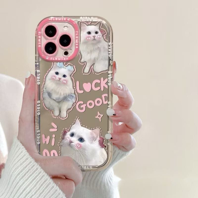 Casing HP Iphone Kucing Good Lock - Case Iphone 11 12 Pro 13 Pro ProMax 14 15 ProMax Iphone 15 Pro I