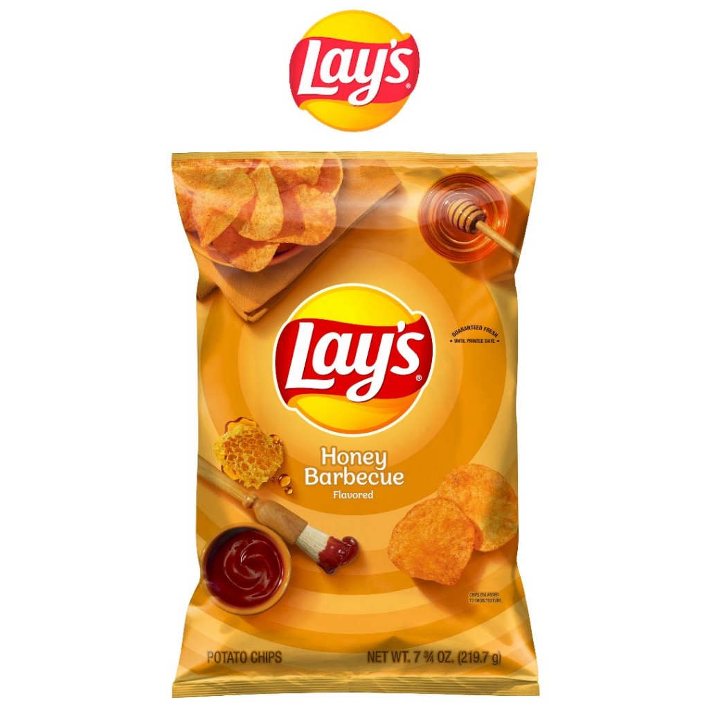 

Lay's Honey BBQ Flavored Potato Chips Lays oriiginal snack