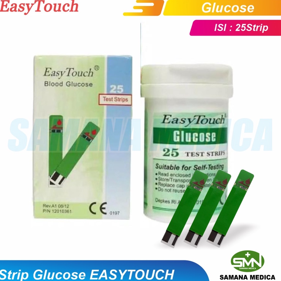 Spesial Diskon  Easytouch Strip Glukosa Tes Gula Darah isi 25 pcs Refill Stik Easy Touch GCU 3 in 1 