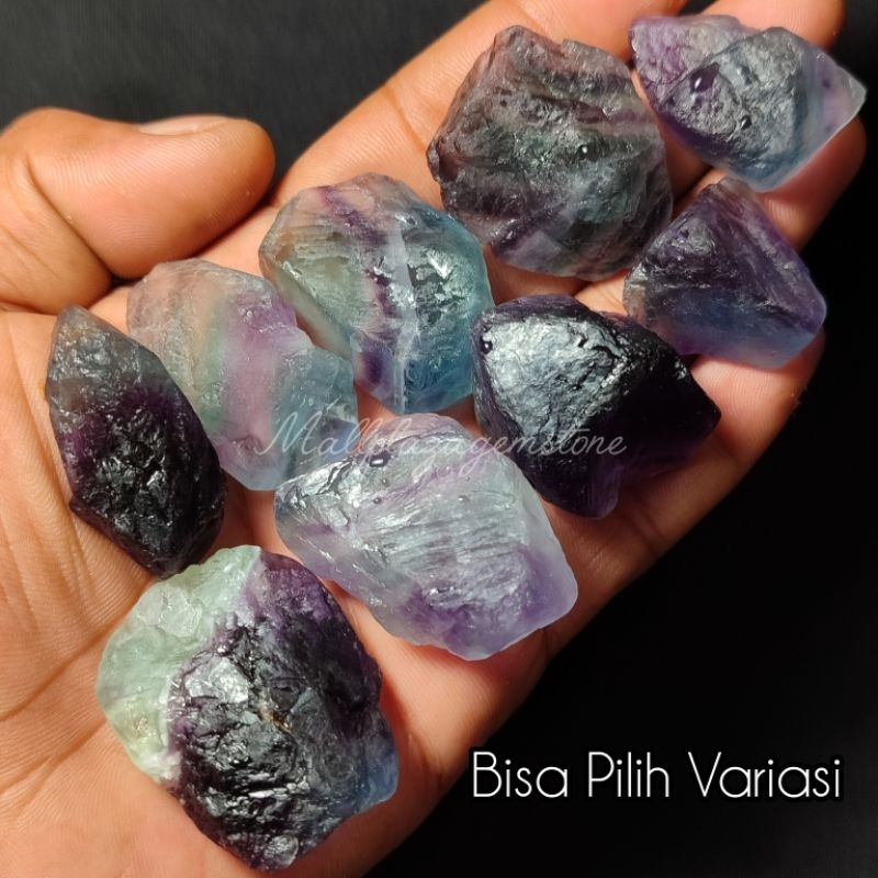 batu fluorite multicolor asli natural / batu fluorite ungu / fluorite purple unik antik langka
