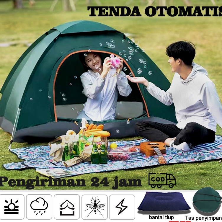 Model Terkeren  Tenda Camping 22M Kemah Luar Ruangan Anti UV Tahan Air Anti Serangga Tenda 3  4 Oran