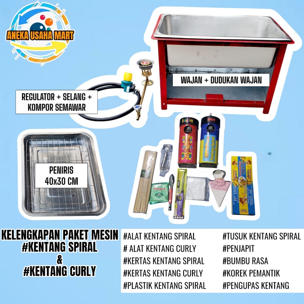 Paket Usaha Lengkap Kentang Curly dan Kentang Spiral Fullsett