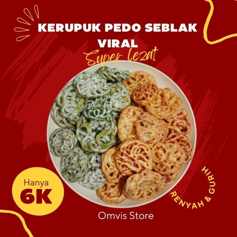 

Kerupuk Pedo Seblak Viral Kerupuk Mawar Pedas Daun Jeruk Kerupuk Mawar Cabe Ijo 92gr