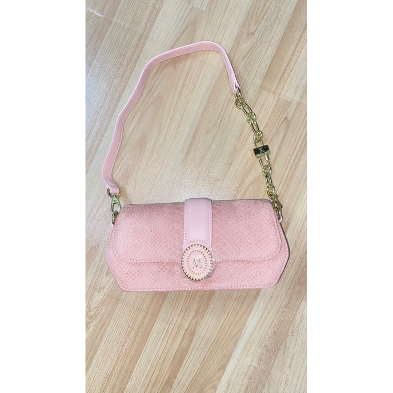 Tas Kecil Mewah Pesta Tas Premium Tas Selempang Pink Rantai Emas
