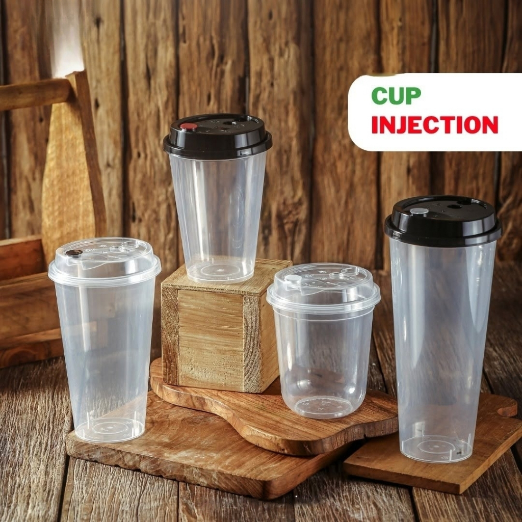 [25pcs] Gelas Injection Cup 16oz 500ml Gelas Injection Datar Gelas Kaffe Gelas Minuman Kekinian