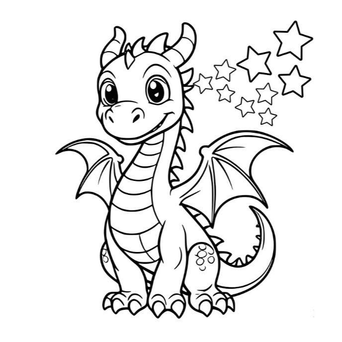 

Kertas Mewarnai / Kertas Gambar Anak Ukuran A4 - Cute Baby Dragon