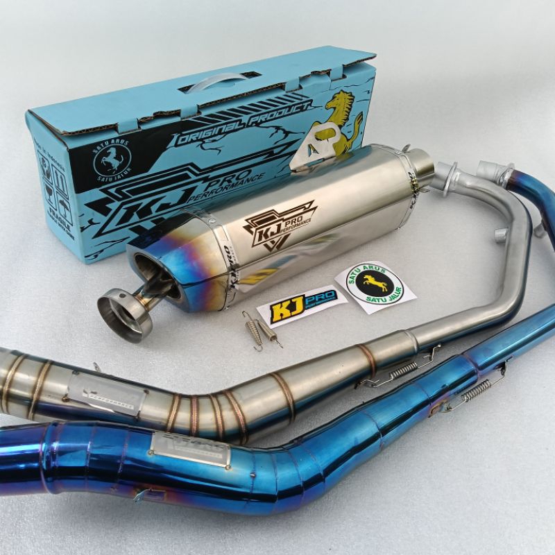 Knalpot Racing Kj Pro Original Suara NGEBAS Adem Full Set CBR 150R Lokal/New Led Cb 150R Lama/New R1