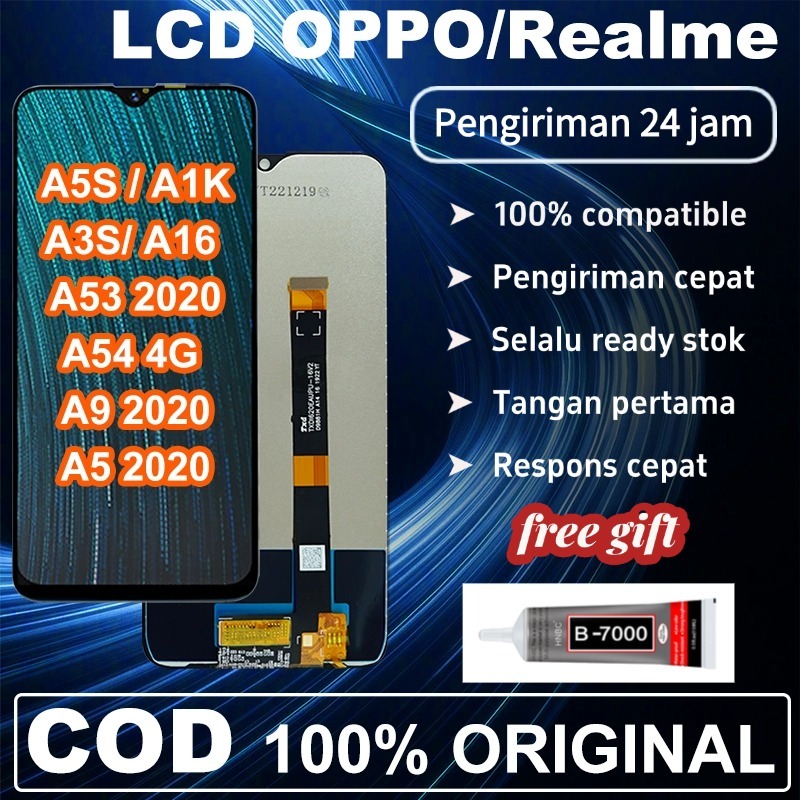 【ORIGINAL+lem+obeng】LCD OPPO A1K/A5S /12/ A3S/A16/A53 2020/A54 4G/A9 2020/A5 2020/A15/A15S/C11/C12/C