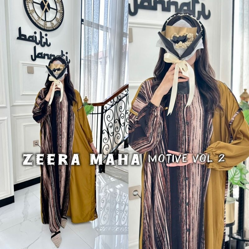 RB Daster Arab Zeera MAHA KAFTAN MOTIF Gamis Maxi Premium By zeera Ori