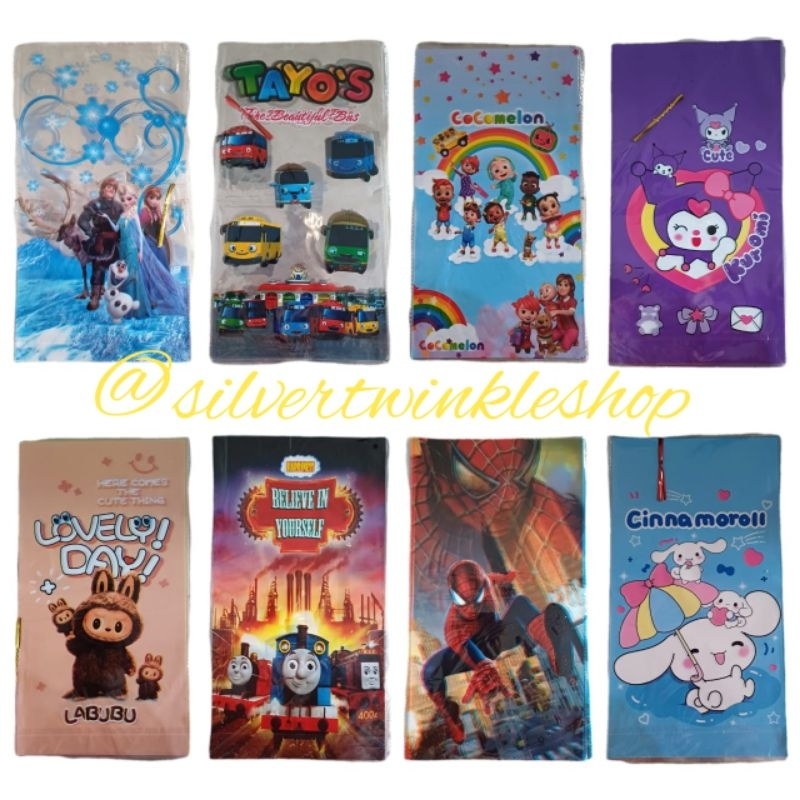 

Tas plastik 10pc souvenir hampers ulang tahun anak ultah plastic goodie bag karakter kartun sanrio kuromi labubu cinnamoroll spiderman thomas frozen tayo cocomelon bingkisan snack birthday celebration perlengkapan hiasan dekor party pesta opp