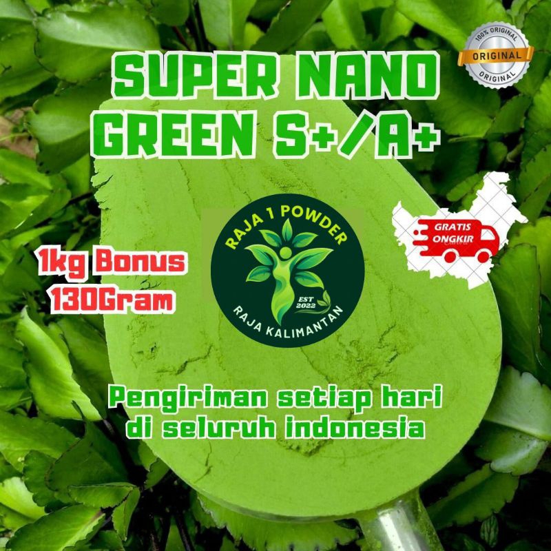 

bonus 130 gram bubuk nano super kalimantan hijau 1kg